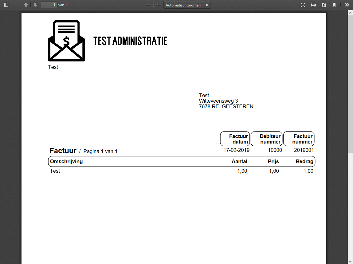 Screenshot Download factuur